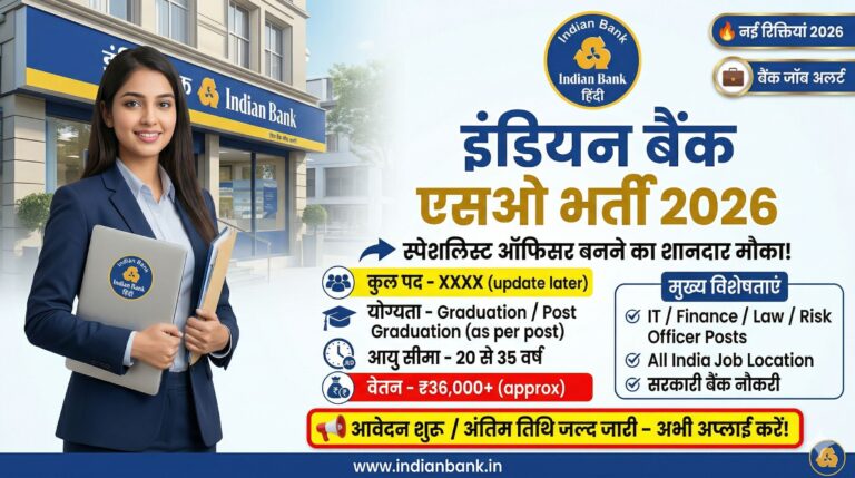 Indian Bank Specialist Officer (SO) Vacancy 2026