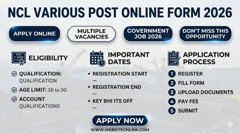 NCL Various Post Online Form 2026