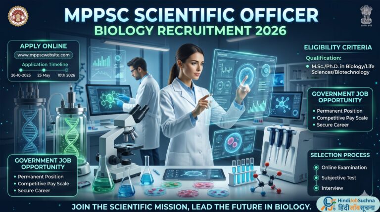 MPPSC Scientific Officer Biology Recruitment 2026