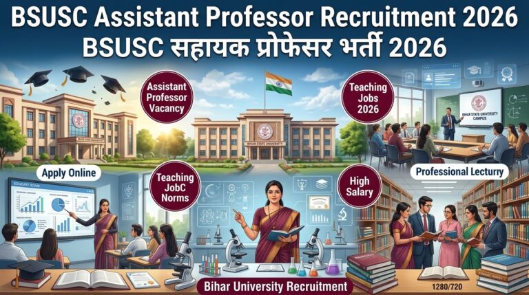 BSUSC Assistant Professor Recruitment 2026