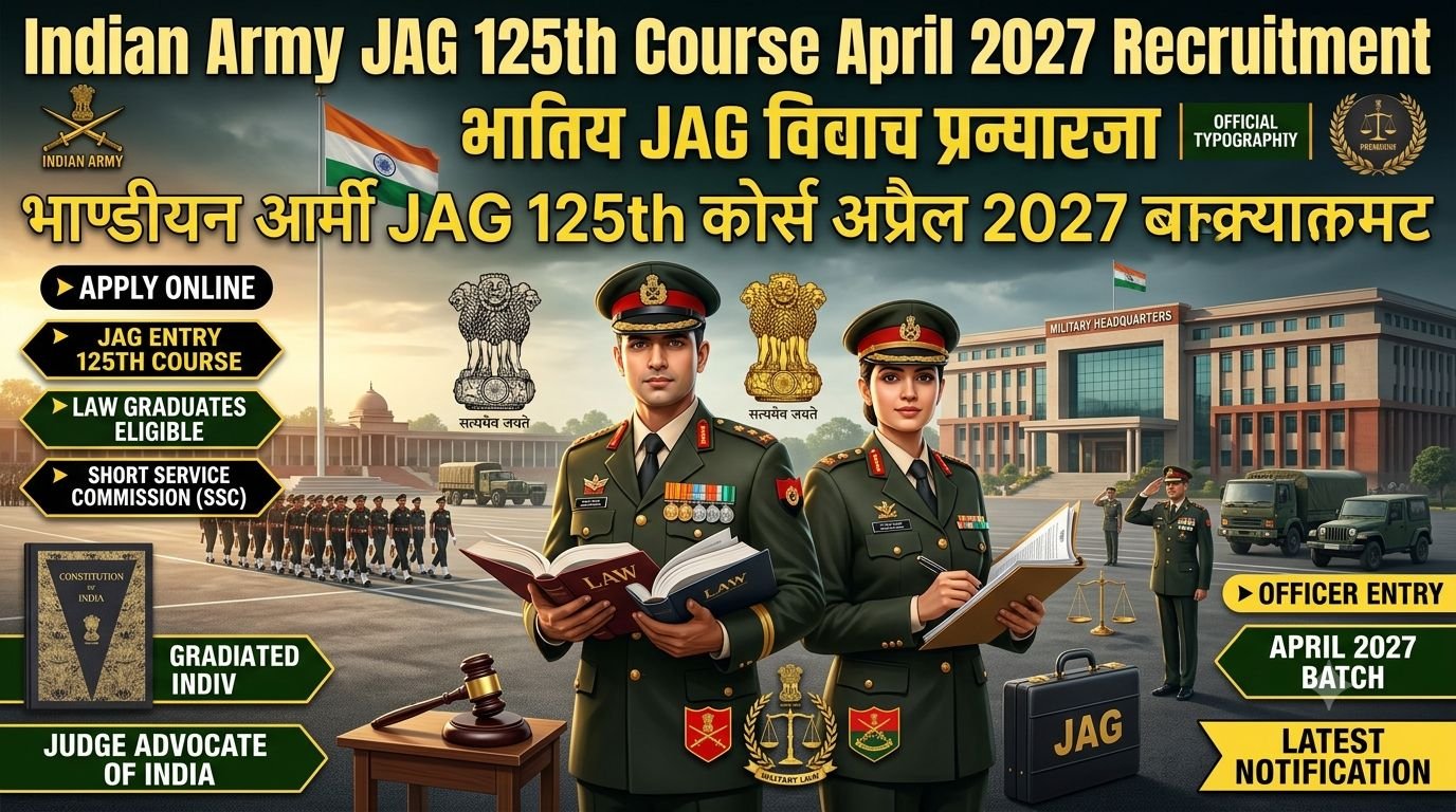 Indian Army JAG 125th Course April 2027 Recruitment